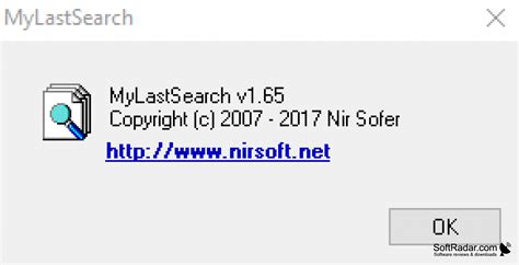 MyLastSearch for Windows